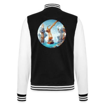 Crane / construction site / winch / crane system - College Sweat Jacket - black/white - Back - Marisol (170cm)