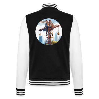 Crane / construction site / winch / crane system - College Sweat Jacket - black/white - Back - Marisol (170cm)