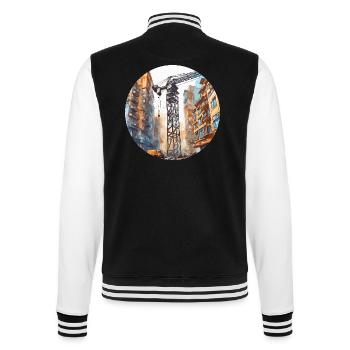 Crane / construction site / winch / crane system - College Sweat Jacket - black/white - Back - Marisol (170cm)