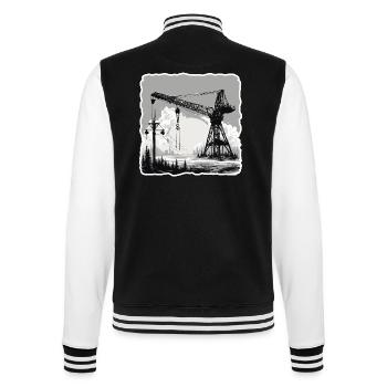 Crane / construction site / winch / crane system - College Sweat Jacket - black/white - Back - Marisol (170cm)