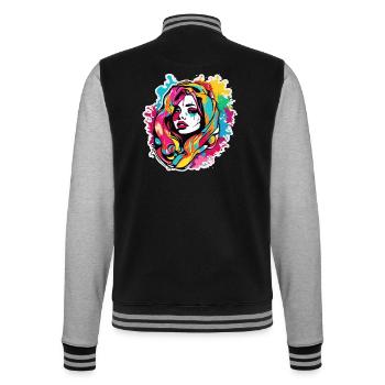 Woman / Pretty / Portrait / Colorful Hair / Model - College Sweat Jacket - black/heather grey - Back - Marisol (170cm)
