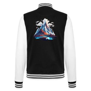 Mountain / Alps / Summit / Nature / Forest / Rock - College Sweat Jacket - black/white - Back - Marisol (170cm)