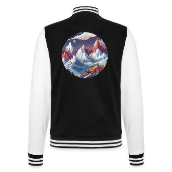 Berg / Alpen / Gipfel / Natur / Wald / Gestein - College-Sweatjacke - Schwarz/Weiß - Hinten - Marisol (170cm)