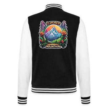 Berg / Alpen / Gipfel / Natur / Wald / Gestein - College-Sweatjacke - Schwarz/Weiß - Hinten - Marisol (170cm)
