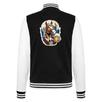 Lederhosen / Animal / Traditional costume / Tradition / Horse - College Sweat Jacket - black/white - Back - Marisol (170cm)