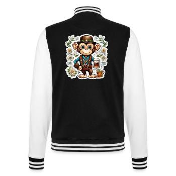 Lederhosen / Animal / Traditional costume / Tradition / Monkey - College Sweat Jacket - black/white - Back - Marisol (170cm)