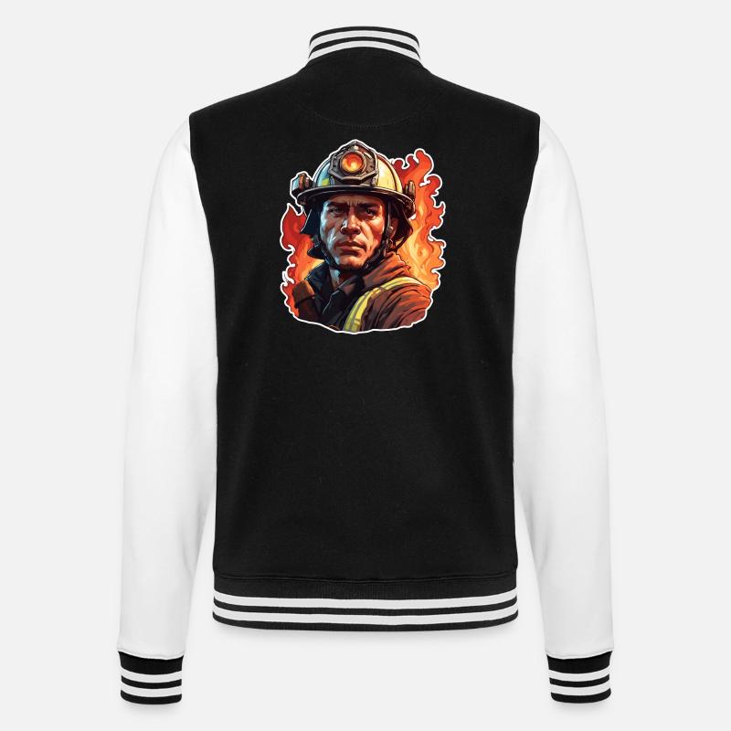 Pompier/Incendie/Incendie/Extinction/Héros - Veste Teddy - noir/blanc