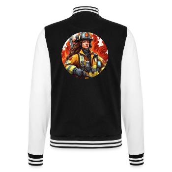 Pompier/Incendie/Incendie/Extinction/Héroïne - Veste Teddy - noir/blanc - Dos - Marisol (170cm)