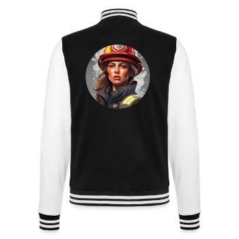 Pompier/Incendie/Incendie/Extinction/Héroïne - Veste Teddy - noir/blanc - Dos - Marisol (170cm)