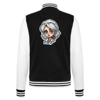 Médecin / professionnel de la santé / médecin / profession / spécialiste - Veste Teddy - noir/blanc - Dos - Marisol (170cm)