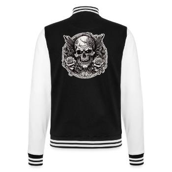 Skull / skull / skeleton / gothic / tattoo - College Sweat Jacket - black/white - Back - Marisol (170cm)
