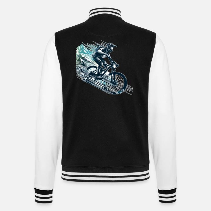 MTB Mountainbiking Downhill Geschenk - College-Sweatjacke - Schwarz/Weiß