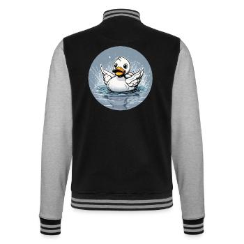 Rubber duck / rubber duck / water / bathtub - College Sweat Jacket - black/heather grey - Back - Marisol (170cm)
