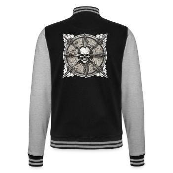Kompass / Himmelsrichtung / Reisen / Survival - College-Sweatjacke - Schwarz/Grau meliert - Hinten - Marisol (170cm)