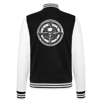 Compass / Cardinal Direction / Travel / Survival - College Sweat Jacket - black/white - Back - Marisol (170cm)
