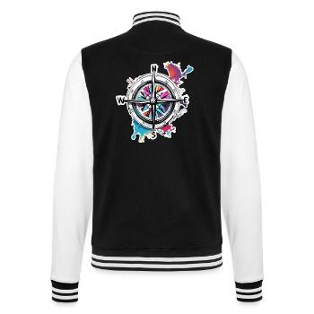 Boussole / Direction cardinale / Voyage / Survie - Veste Teddy - noir/blanc - Dos - Marisol (170cm)
