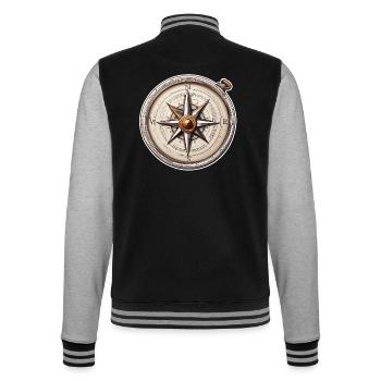 Kompass / Himmelsrichtung / Reisen / Survival - College-Sweatjacke - Schwarz/Grau meliert - Hinten - Marisol (170cm)