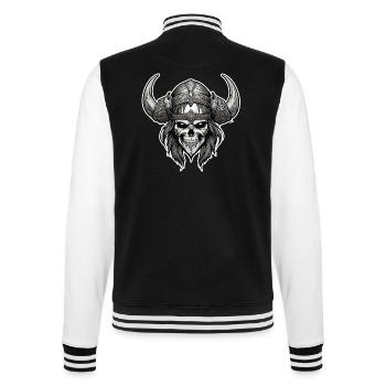 Wikinger / Thor / Odin / nordisch / keltisch - College-Sweatjacke - Schwarz/Weiß - Hinten - Marisol (170cm)