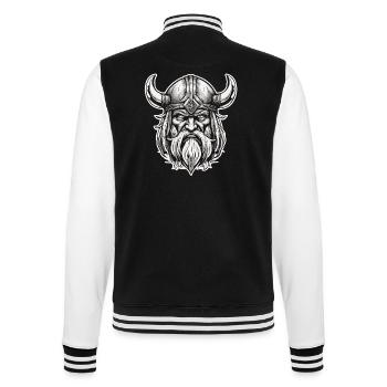 Viking / Thor / Odin / Nordique / Celtique - Veste Teddy - noir/blanc - Dos - Marisol (170cm)