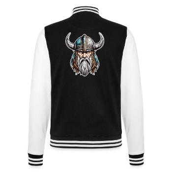 Wikinger / Thor / Odin / nordisch / keltisch - College-Sweatjacke - Schwarz/Weiß - Hinten - Marisol (170cm)