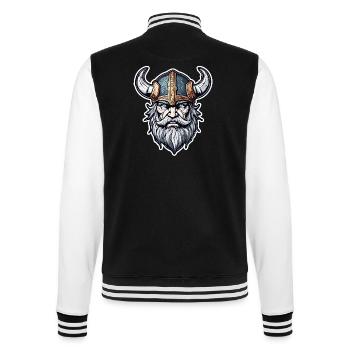 Viking / Thor / Odin / Nordique / Celtique - Veste Teddy - noir/blanc - Dos - Marisol (170cm)