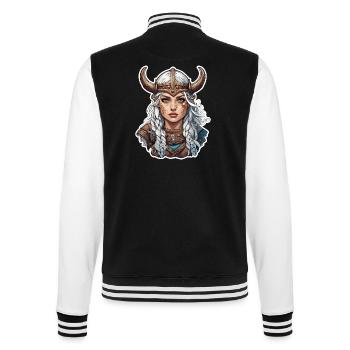 Wikinger / Thor / Odin / nordisch / keltisch - College-Sweatjacke - Schwarz/Weiß - Hinten - Marisol (170cm)