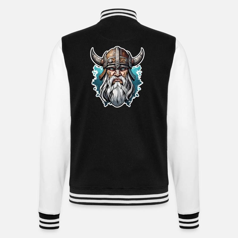 Wikinger / Thor / Odin / nordisch / keltisch - College-Sweatjacke - Schwarz/Weiß