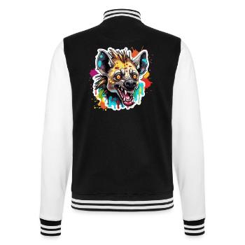 Hyena / Africa / Safrai / Zoo / Wildis / Animal - College Sweat Jacket - black/white - Back - Marisol (170cm)