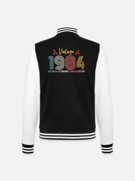 1984 Geburtstag Jahrgang 1984 Retro - College-Sweatjacke - Schwarz/Weiß