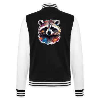 Raton laveur / Animal / Zoo / Sauvage / Mignon / Prédateur - Veste Teddy - noir/blanc - Dos - Marisol (170cm)