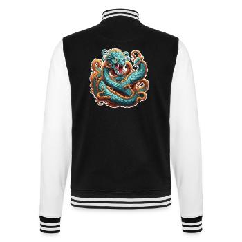 Hydra / Greek Mythology / Serpent - College Sweat Jacket - black/white - Back - Marisol (170cm)