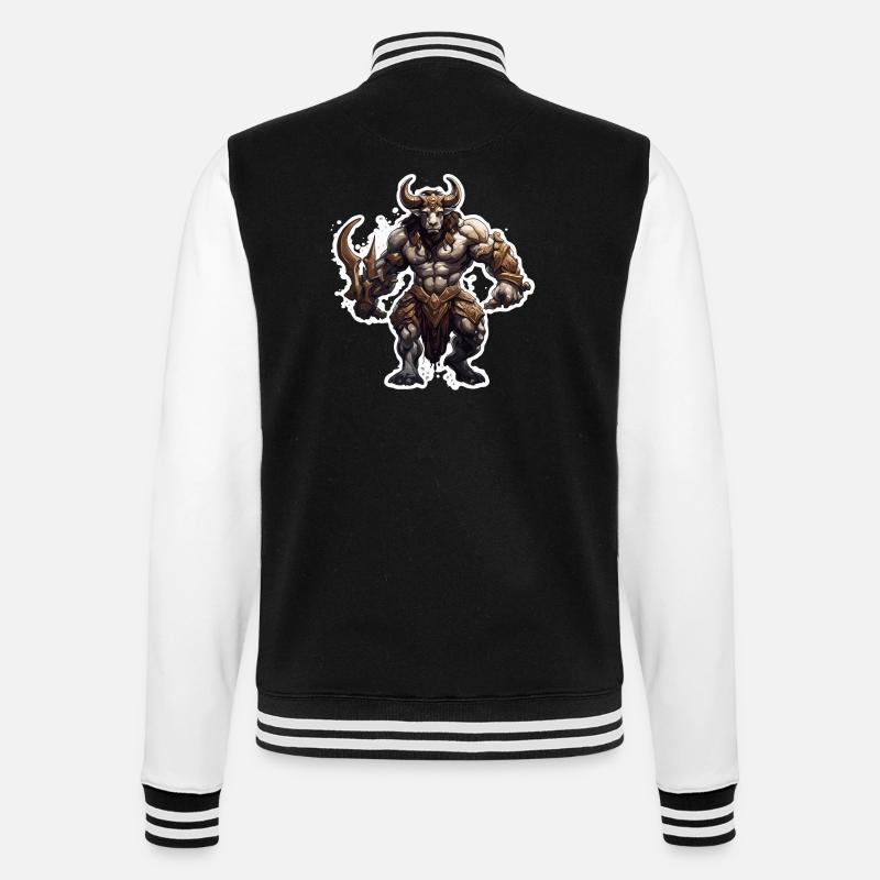 Minotaur / Greek Mythology / Creature - College Sweat Jacket - black/white