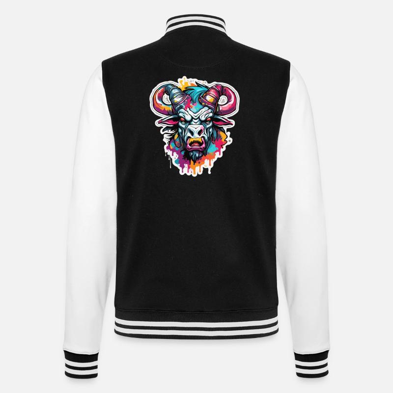Minotaur / Greek Mythology / Creature - College Sweat Jacket - black/white