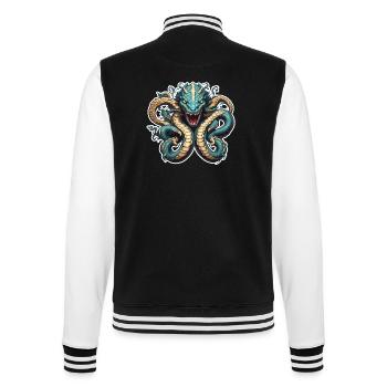 Hydra / Greek Mythology / Serpent - College Sweat Jacket - black/white - Back - Marisol (170cm)