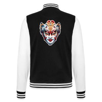 Masque Kabuki / Art japonais / Théâtre / Antiquité - Veste Teddy - noir/blanc - Dos - Marisol (170cm)