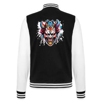 Masque Kabuki / Art japonais / Théâtre / Antiquité - Veste Teddy - noir/blanc - Dos - Marisol (170cm)