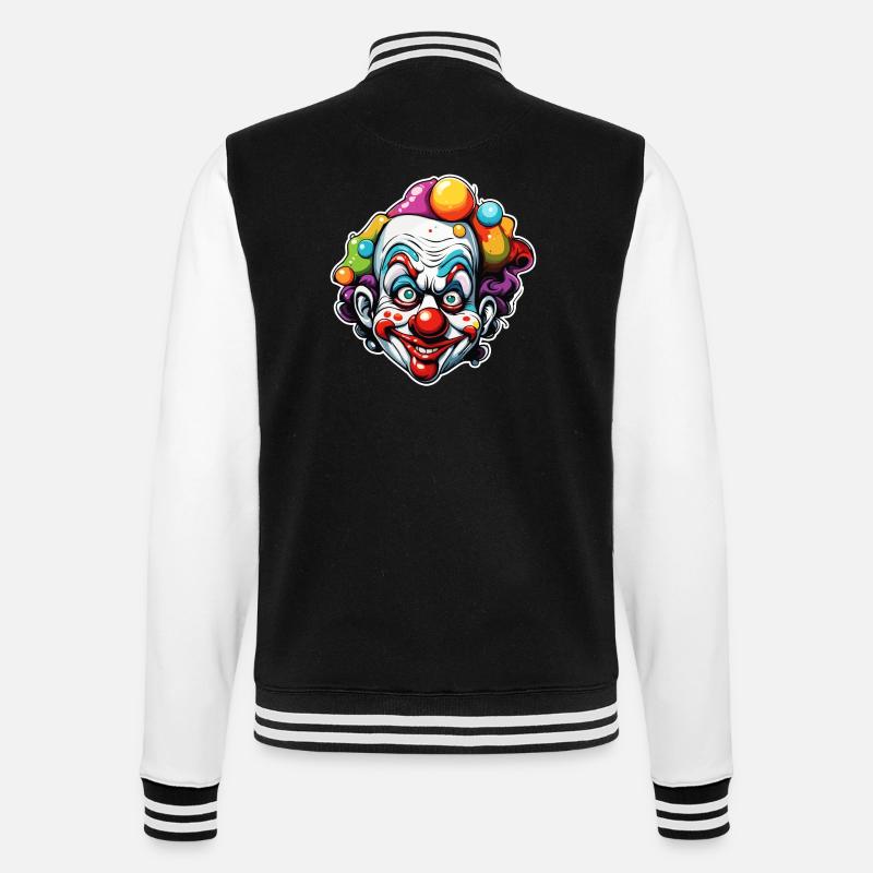 Clown / Circus / Carnival / Carnival / Playful - College Sweat Jacket - black/white
