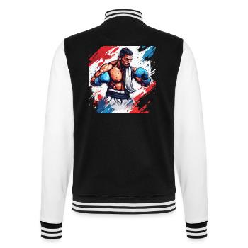 Boxeur / Sports / Combat / Arène / Ring de boxe / Poings - Veste Teddy - noir/blanc - Dos - Marisol (170cm)