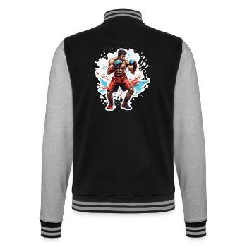 Boxer / Sports / Fight / Arena / Boxing Ring / Fists - College Sweat Jacket - black/heather grey - Back - Marisol (170cm)