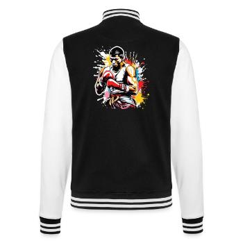 Boxer / Sport / Kampf / Arena / Boxring / Fäuste - College-Sweatjacke - Schwarz/Weiß - Hinten - Marisol (170cm)