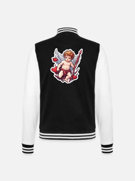 Amor / Liebe / Pfeil / Herz / Valentinstag - College-Sweatjacke - Schwarz/Weiß