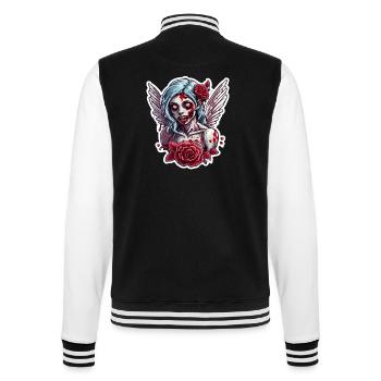 Cupid / Love / Arrow / Heart / Valentine's Day - College Sweat Jacket - black/white - Back - Marisol (170cm)