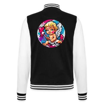 Cupid / Love / Arrow / Heart / Valentine's Day - College Sweat Jacket - black/white - Back - Marisol (170cm)