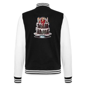 Geburtstagstorte / Kuchen / Happy Birthday / Torte - College-Sweatjacke - Schwarz/Weiß - Hinten - Marisol (170cm)