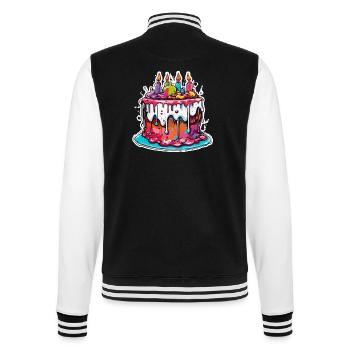 Geburtstagstorte / Kuchen / Happy Birthday / Torte - College-Sweatjacke - Schwarz/Weiß - Hinten - Marisol (170cm)