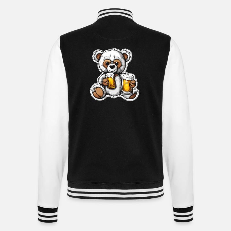 Teddybär / Kuscheltier / Stofftier / Geschenkidee - College-Sweatjacke - Schwarz/Weiß
