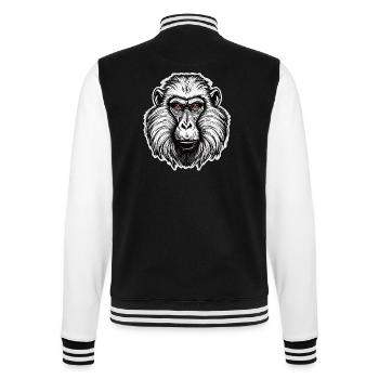 Singe / Animal / Zoo / Babian / Sauvage / Bande dessinée - Veste Teddy - noir/blanc - Dos - Marisol (170cm)