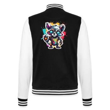 Robot Animal / AI / Mechanized Animals / Comic - College Sweat Jacket - black/white - Back - Marisol (170cm)