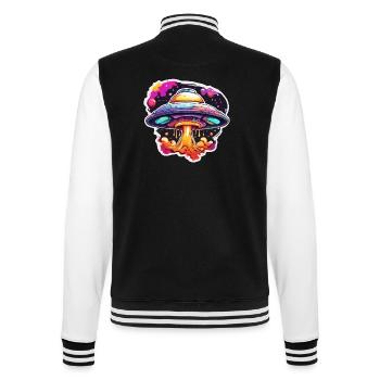 Alien / Spaceship / UFO / Area 51 / All / Mars - College Sweat Jacket - black/white - Back - Marisol (170cm)