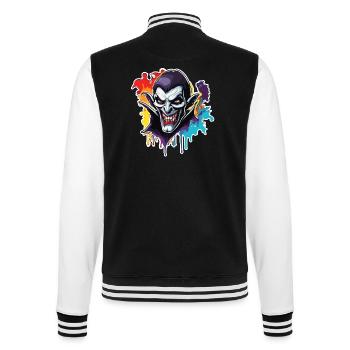 Vampire / Dracula / Bloodsucker / Halloween / Myth - College Sweat Jacket - black/white - Back - Marisol (170cm)
